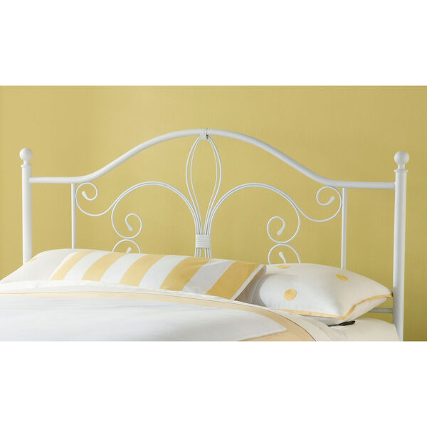Ruby Textured White Headboard King with Rails, image 1