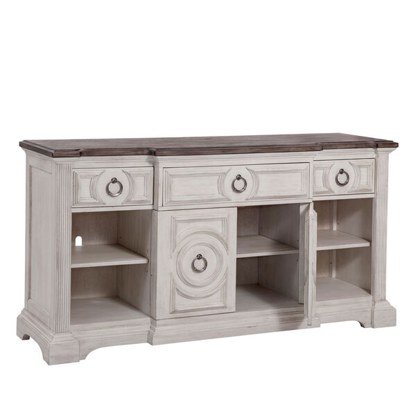 Brighton Distressed Antique White and Antique Charcoal 72-Inch Console, image 5