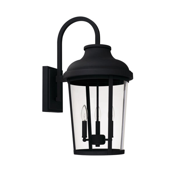 Dunbar Black 13-Inch Three-Light Outdoor Wall Lantern, image 1