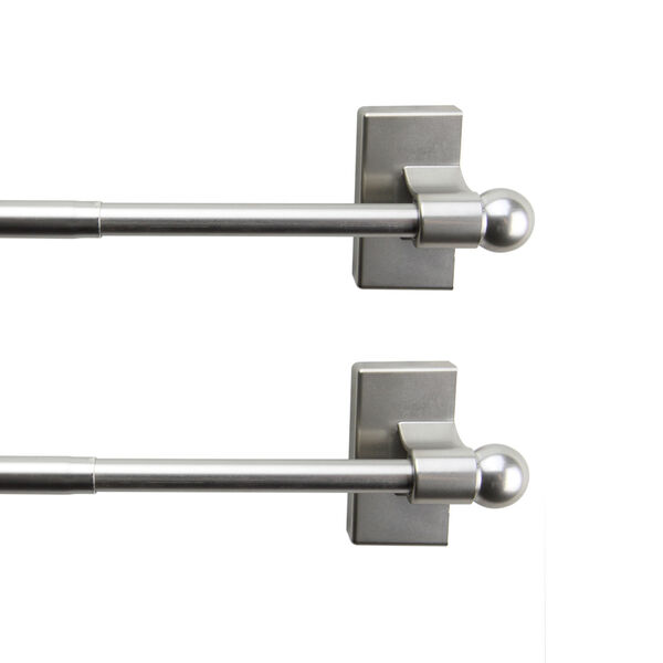 Satin Nickel 28-Inch Magnetic Rod, Set of 2, image 1