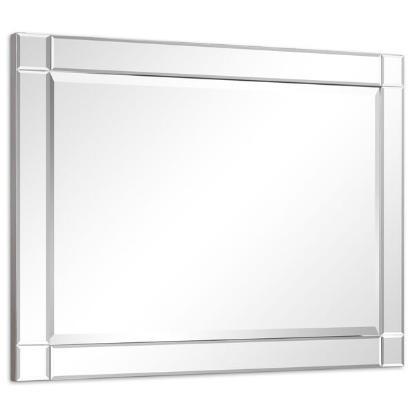Moderno Clear 40 x 30-Inch Squared Corner Beveled Rectangle Wall Mirror, image 4