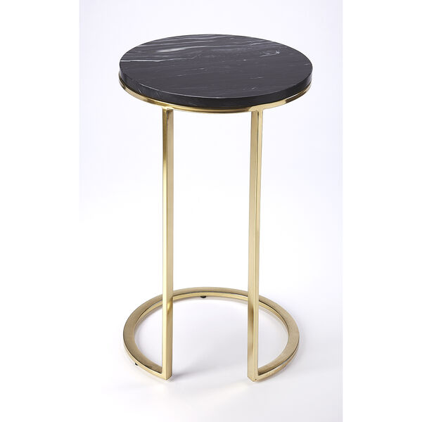 Martel Marble and Metal Side Table, image 2
