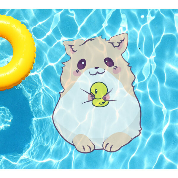 Beige Hamster Underwater Pool Tattoo, image 1