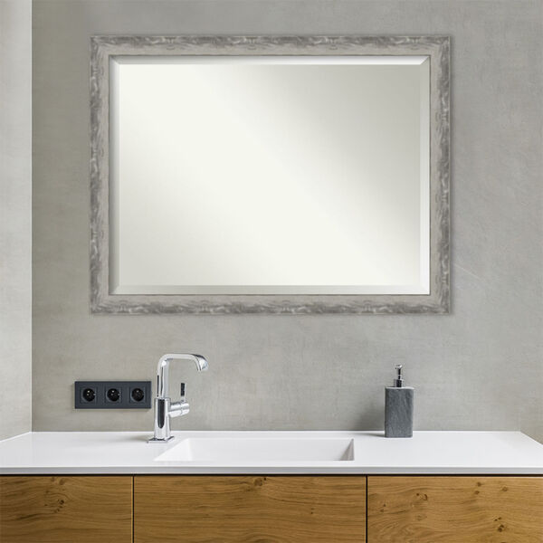 Waveline Silver Bathroom Vanity Wall Mirror, image 3