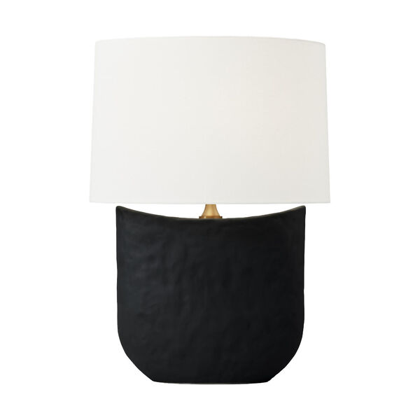 Cenotes Rough Black and White One-Light Ceramic Table Lamp, image 1