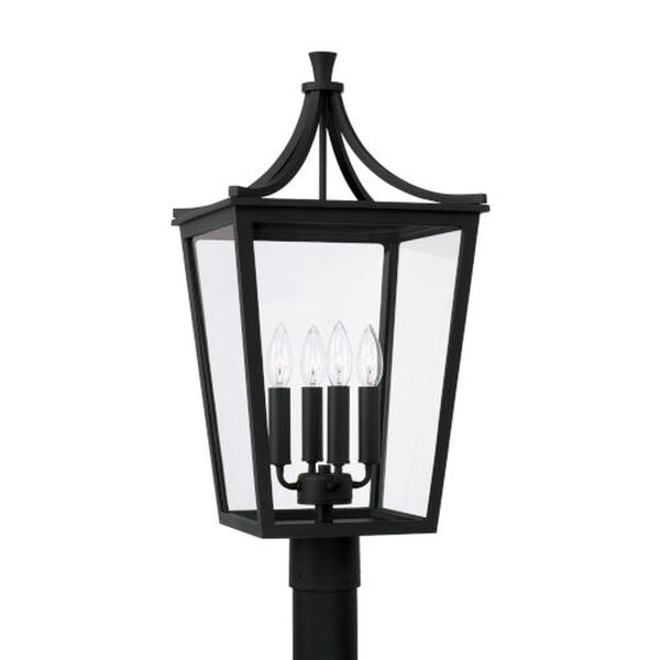Adair Black Four-Light Outdoor Post with Clear Glass, image 1