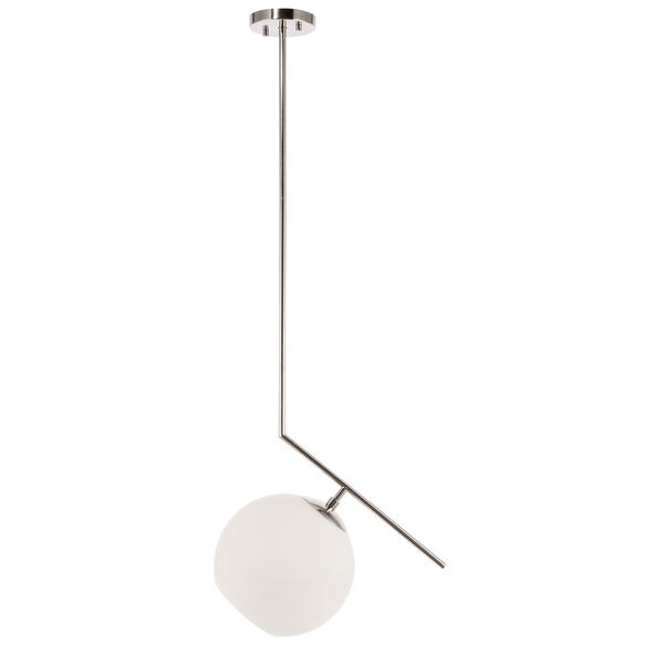 Ryland Chrome 10-Inch One-Light Pendant with Frosted White Glass, image 3