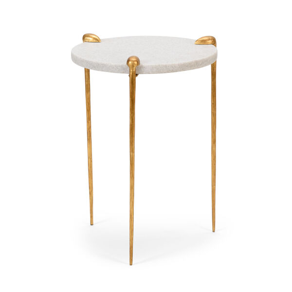 Gold and White  Tate Side Table, image 1