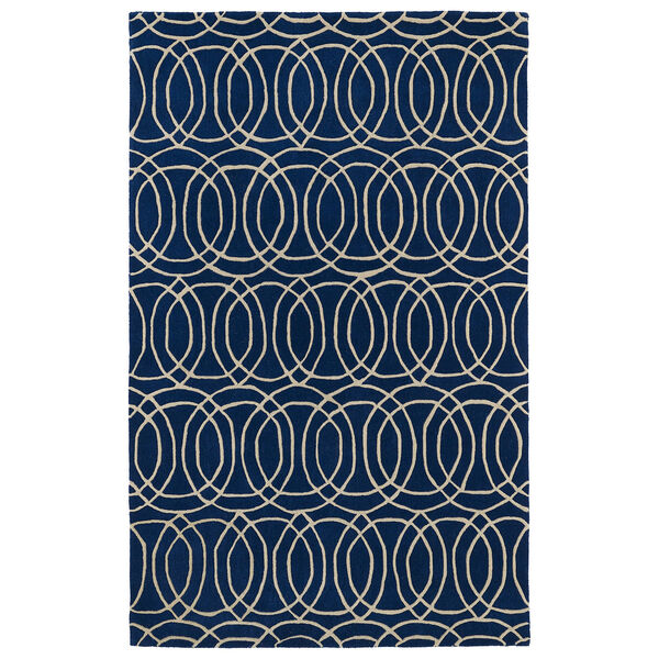 Revolution Navy Hand Tufted 7Ft. 9In Round Rug, image 1
