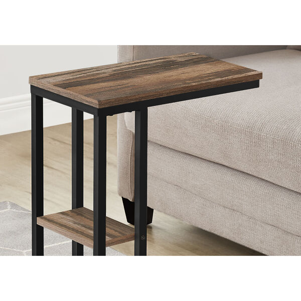Brown and Black End Table with Shelf, image 3