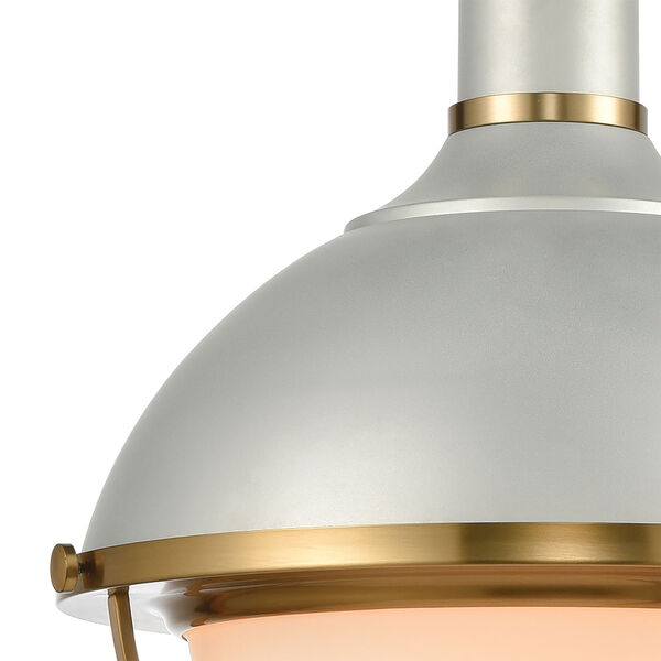 Jenna Satin Silver and Satin Brass One-Light Pendant, image 4