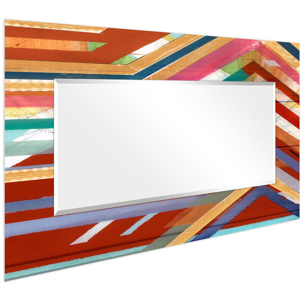 Lineal Color Red 72 x 36-Inch Rectangular Beveled Floor Mirror, image 4