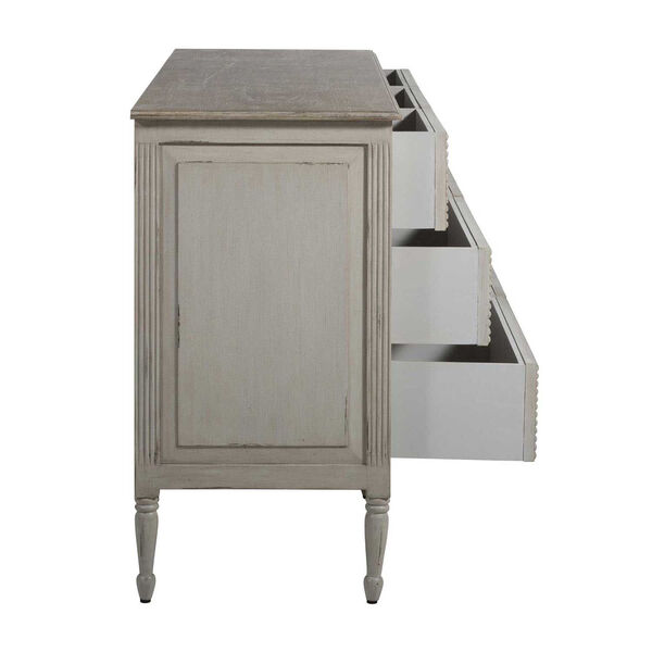 Caroline Antique White and Feather Gray 68-Inch Chest, image 5