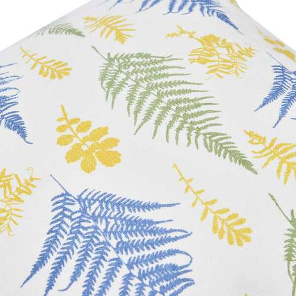 Multicolor Cotton 16 x 16-Inch Pillow with Botanical Print and Tassels, image 2