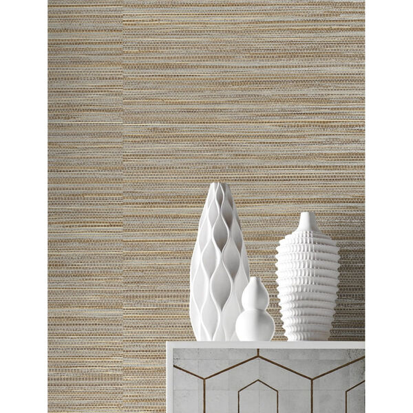 Lillian August Luxe Haven Beige Luxe Sisal Peel and Stick Wallpaper, image 1