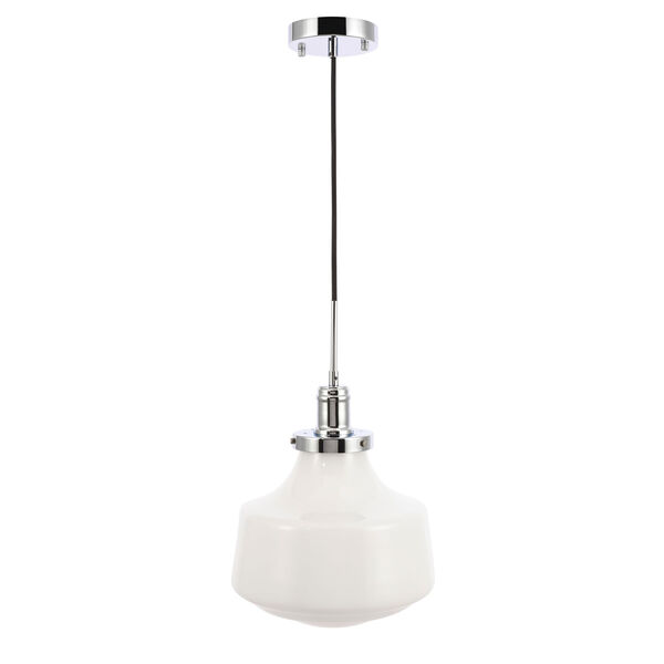Lyle Chrome 11-Inch One-Light Pendant with Frosted White Glass, image 3