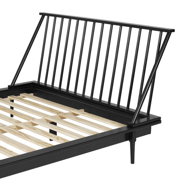 Black Wood Queen Spindle Bed, image 6