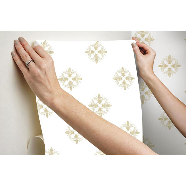 Honey Bee Gold Peel And Stick Wallpaper, image 6