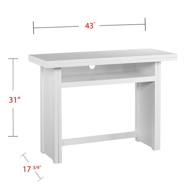 Kempsey Convertible Console to Dining Table - White, image 6