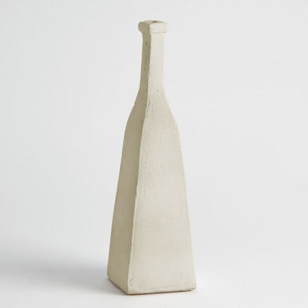 White Large Ceramic Sculpted Bottle, image 1