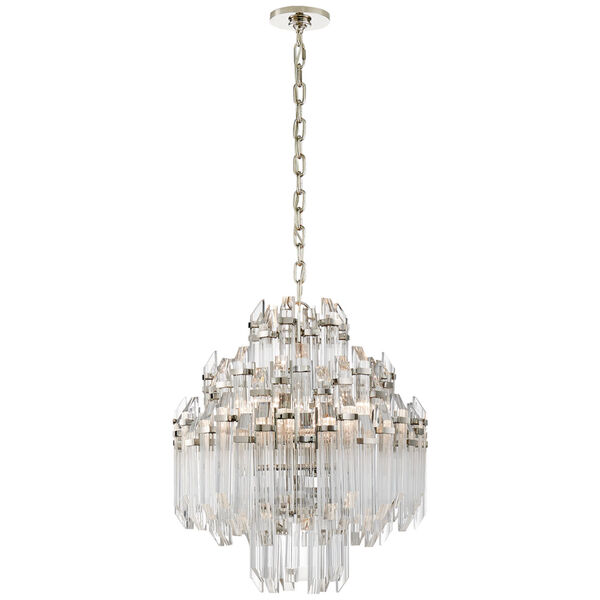 Adele Four Tier Waterfall Chandelier in Polished Nickel with Clear Acrylic by Suzanne Kasler, image 1
