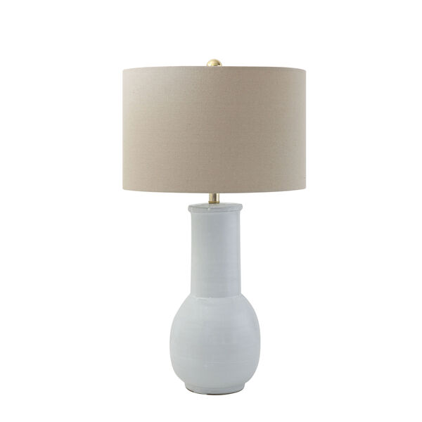Sonoma White Terracotta Table Lamps with Natural Linen Shades - Set of 2, image 2