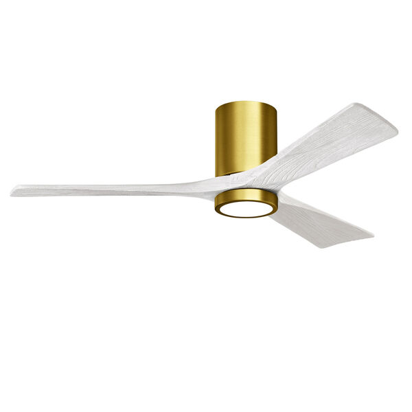 Irene-3HLK Brushed Brass 52-Inch Ceiling Fan with LED Light Kit and Matte White Blades, image 4