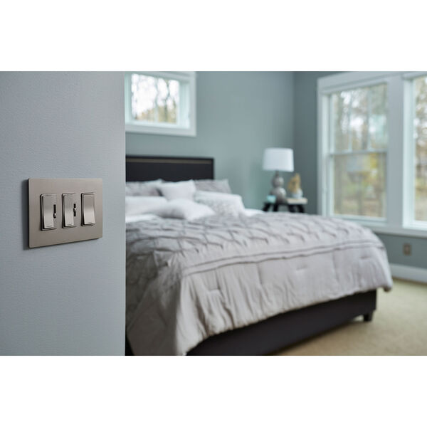 Nickel Multi-Location Dimmer Interchangeable Face Plate, image 2