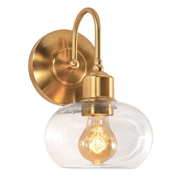 Laney Vintage Gold and Clear One-Light Wall Sconce, image 1
