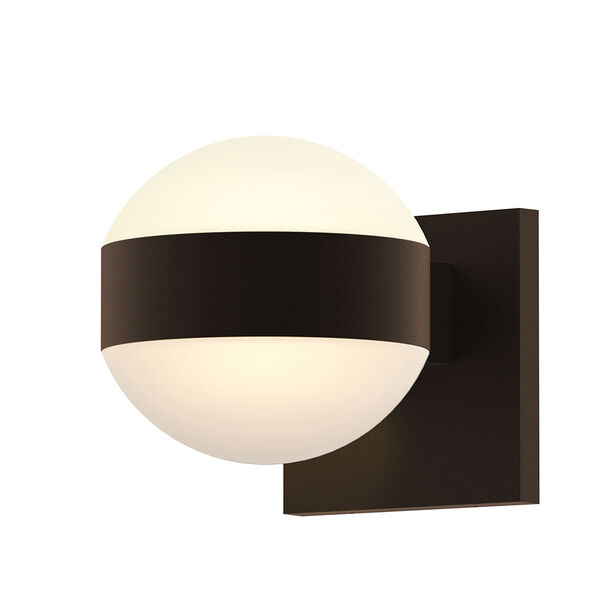 Inside-Out REALS Textured Bronze Up Down LED Wall Sconce with Dome Lens and Dome Cap with Frosted White Lens, image 1