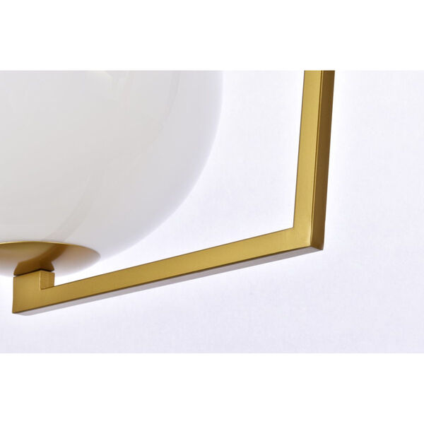 Jeanne Brass and White Two-Light Semi-Flush Mount, image 5