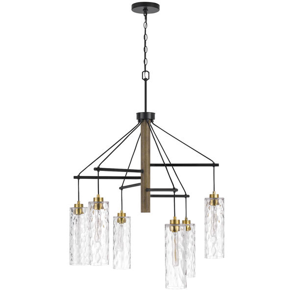 Williston Antique Brass and Natural Six-Light Chandelier, image 5