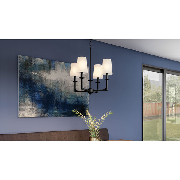 Hough Mystic Black and White Four-Light Chandelier, image 3