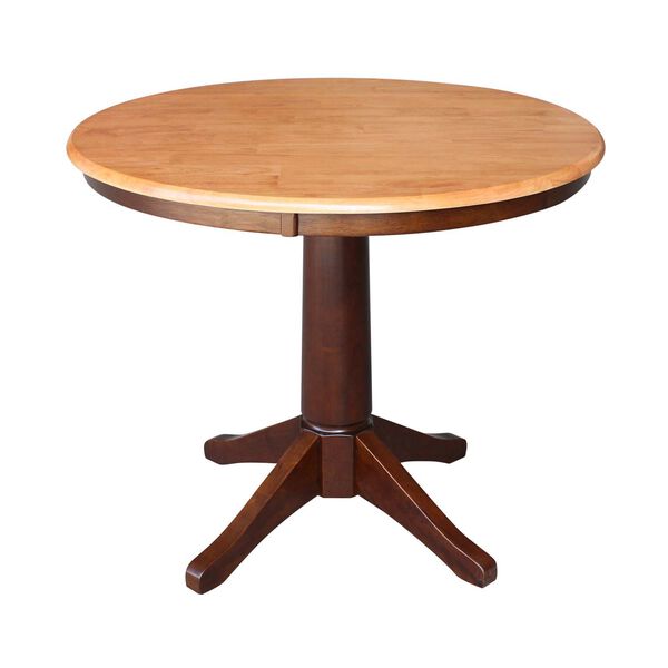 Cinnamon and Espresso 36-Inch Round Top Pedestal Dining Table, image 1