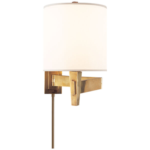 Architect's Swing Arm in Hand-Rubbed Antique Brass with Silk Shade by Studio VC, image 1