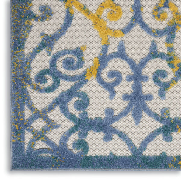 Aloha Ivory and Blue Indoor/Outdoor Area Rug, image 5