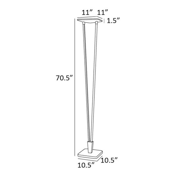 Russo Silver Two-Light LED Torch Floor Lamp, image 2