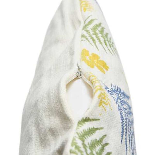 Multicolor Cotton 16 x 16-Inch Pillow with Botanical Print and Tassels, image 3