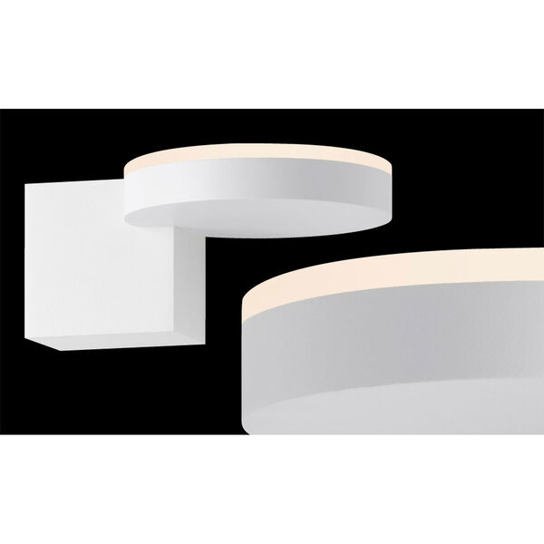 Disc-Cube Textured White LED 7.25-Inch Wall Sconce with Frosted Diffuser, image 3