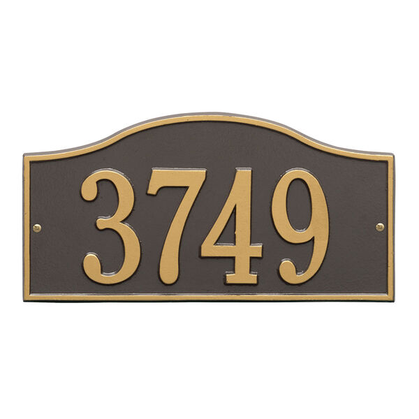 Personalized Rolling Hills Wall Address Plaque in Bronze and Gold, image 2