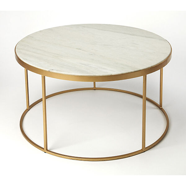 Monroe Marble and Gold Coffee Table, image 1