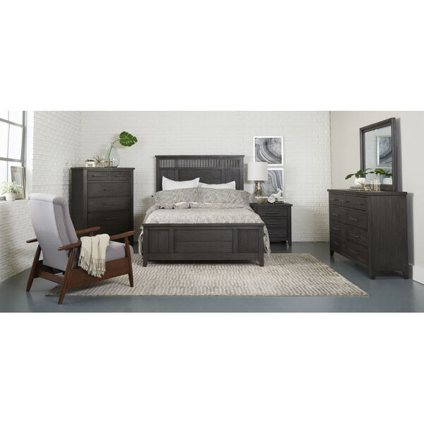 Irvine Charcoal Acacia and Metal King Bed, image 2