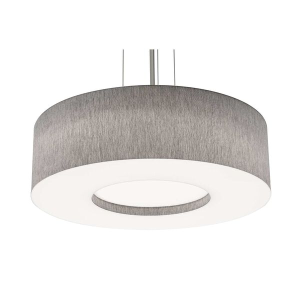 Montclair Satin Nickel 24-Inch Integrated LED Pendant with Grey Shade, image 1