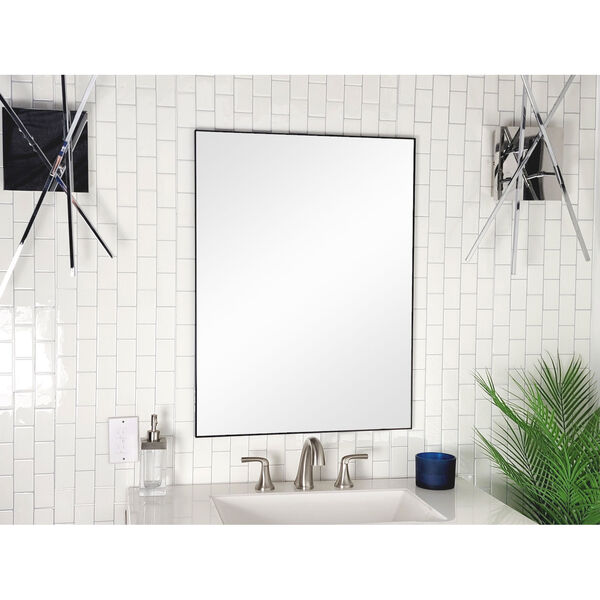 Vanta Black 24 in. x 32 in. Metal Framed Wall Mirror , image 1