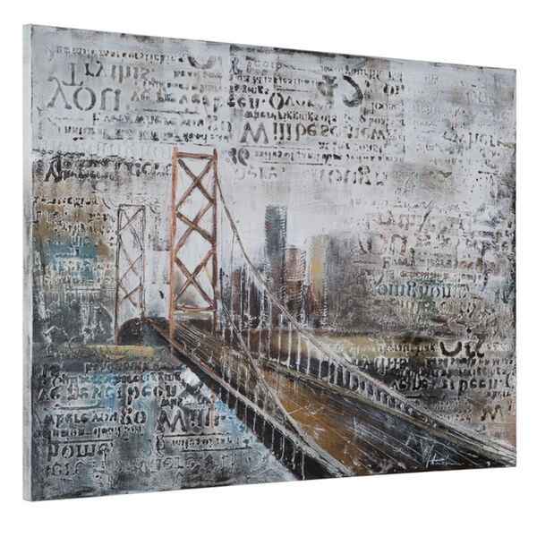 Across The Bridge: 47 x 36 Hand Painted Canvas, image 2