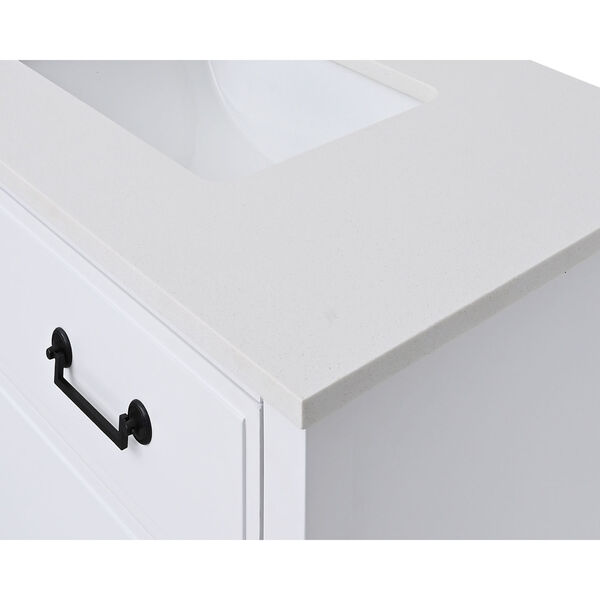 Lotte Radianz Everest White 37-Inch Vanity Top with Rectangular Sink, image 2
