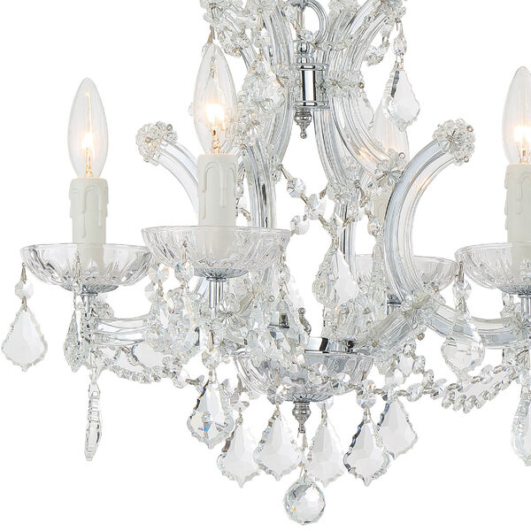 Maria Theresa Polished Chrome Four-Light Chandelier Draped In Hand Cut Crystal, image 3
