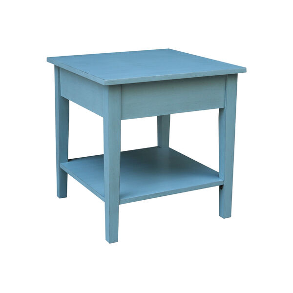 Spencer Antique Rubbed Ocean Blue End Table, image 5
