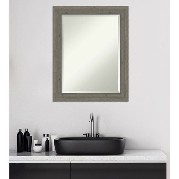 Fencepost Gray 23-Inch Narrow Bathroom Wall Mirror, image 6