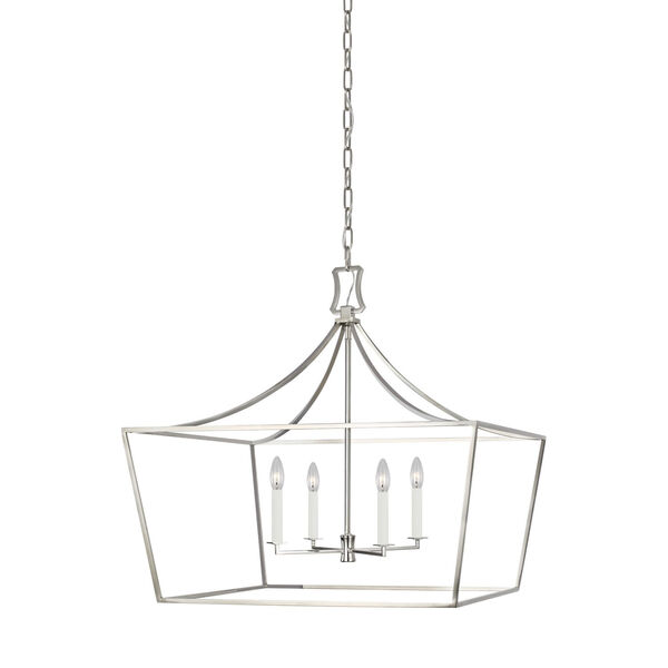 Southold Polished Nickel 28-Inch Four-Light Chandelier, image 1